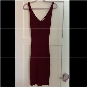 xxs red leith dress with side slit